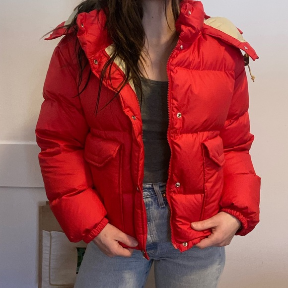 The North Face 1971 Sierra Cropped Red Puffer Jacket